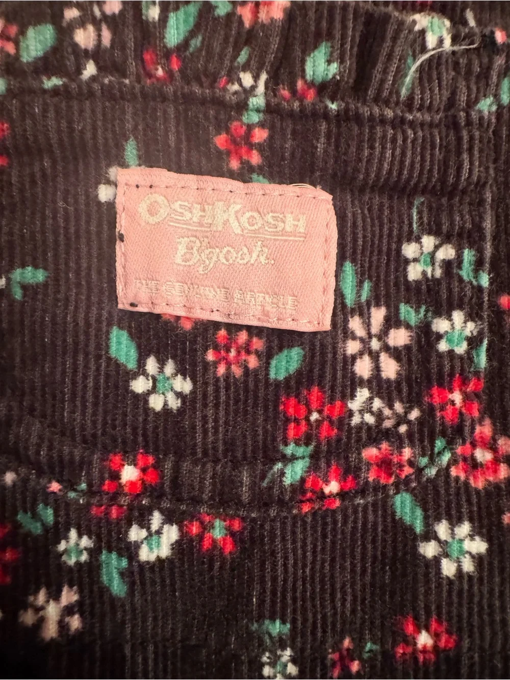 Vintage OshKosh B'gosh Floral Corduroy Overalls 3M EUC USA Made Era